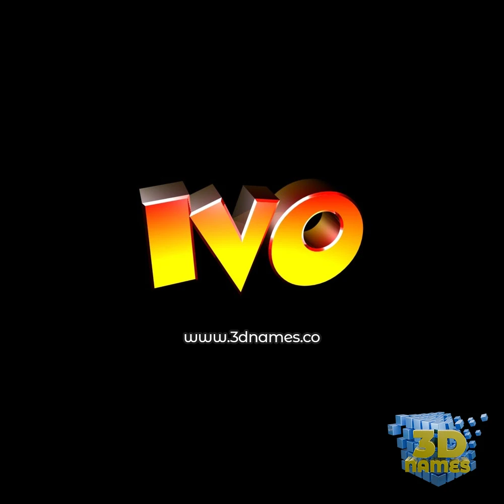 ivo in Black Background style - 3D name wallpaper