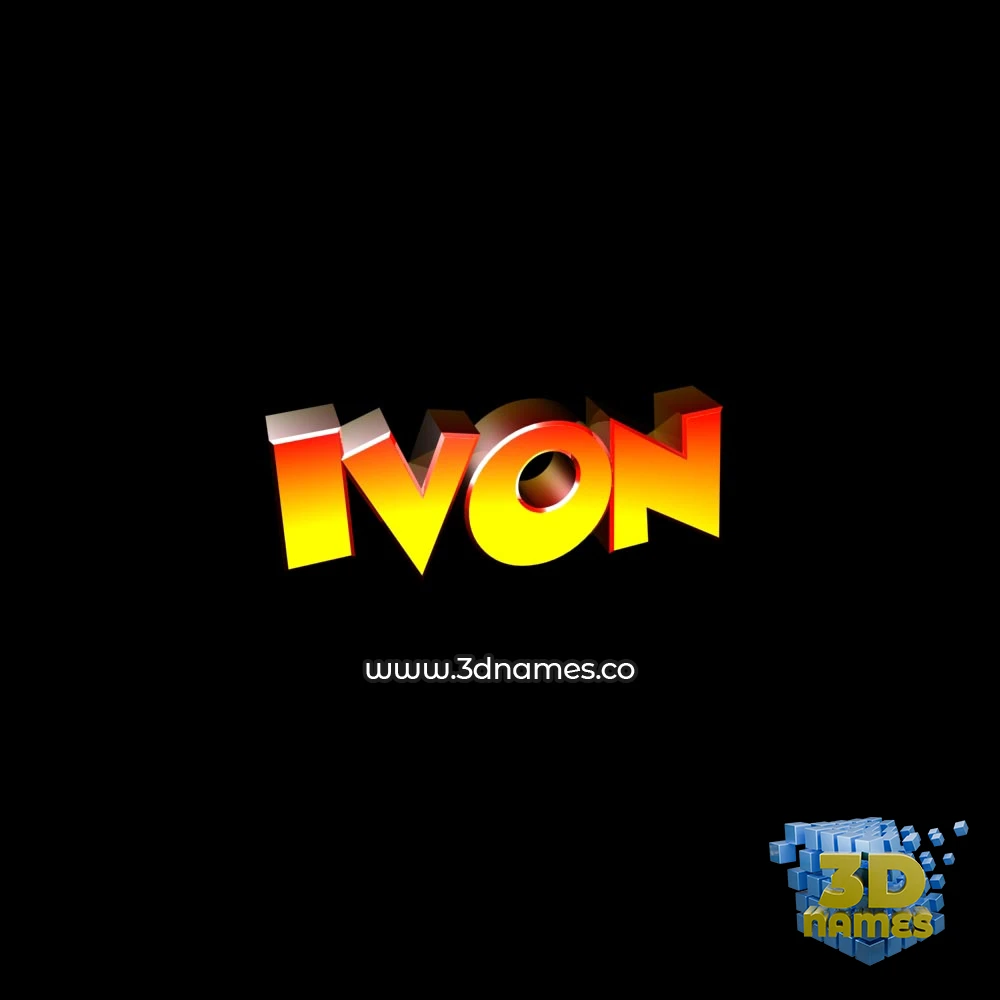 ivon in Black Background style - 3D name wallpaper