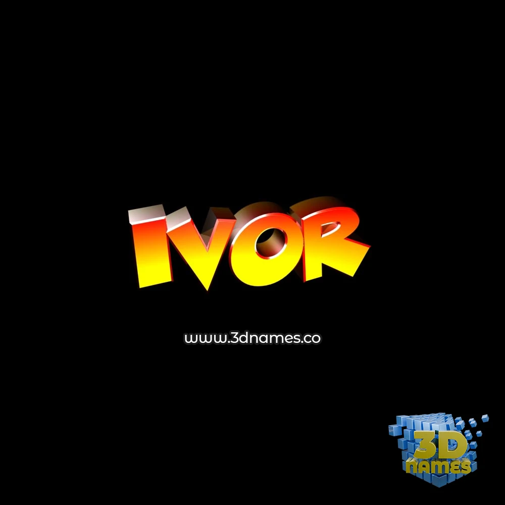 ivor in Black Background style - 3D name wallpaper