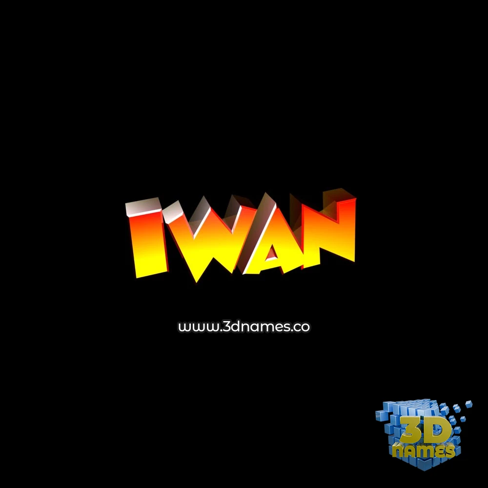 iwan in Black Background style - 3D name wallpaper