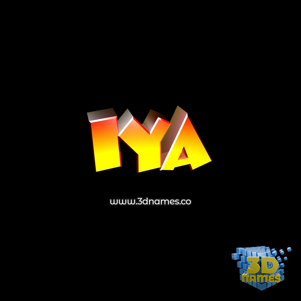 iya in Black Background style - 3D name wallpaper