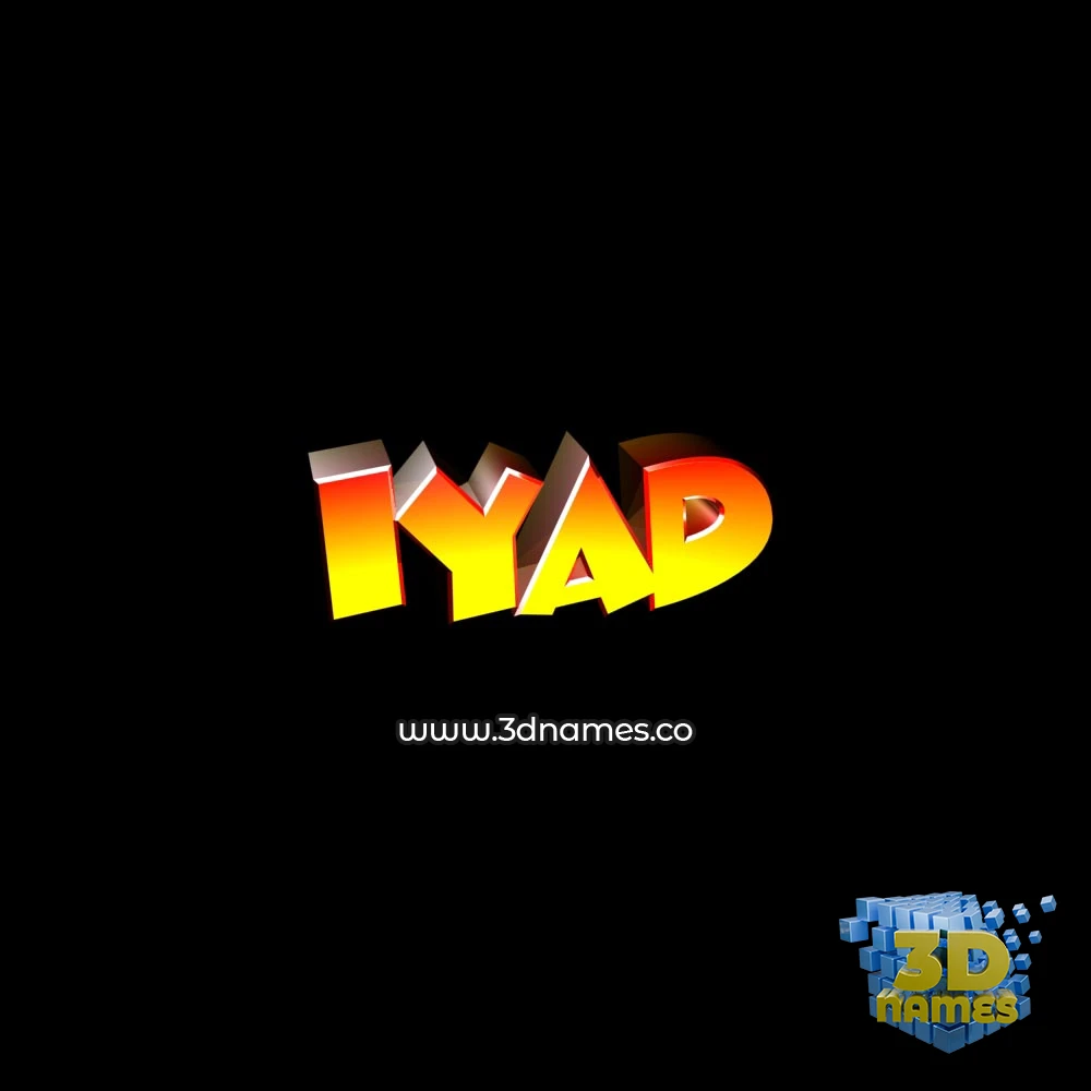 iyad in Black Background style - 3D name wallpaper