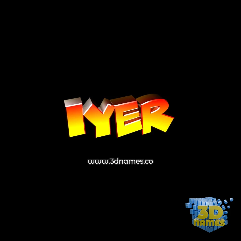 iyer in Black Background style - 3D name wallpaper