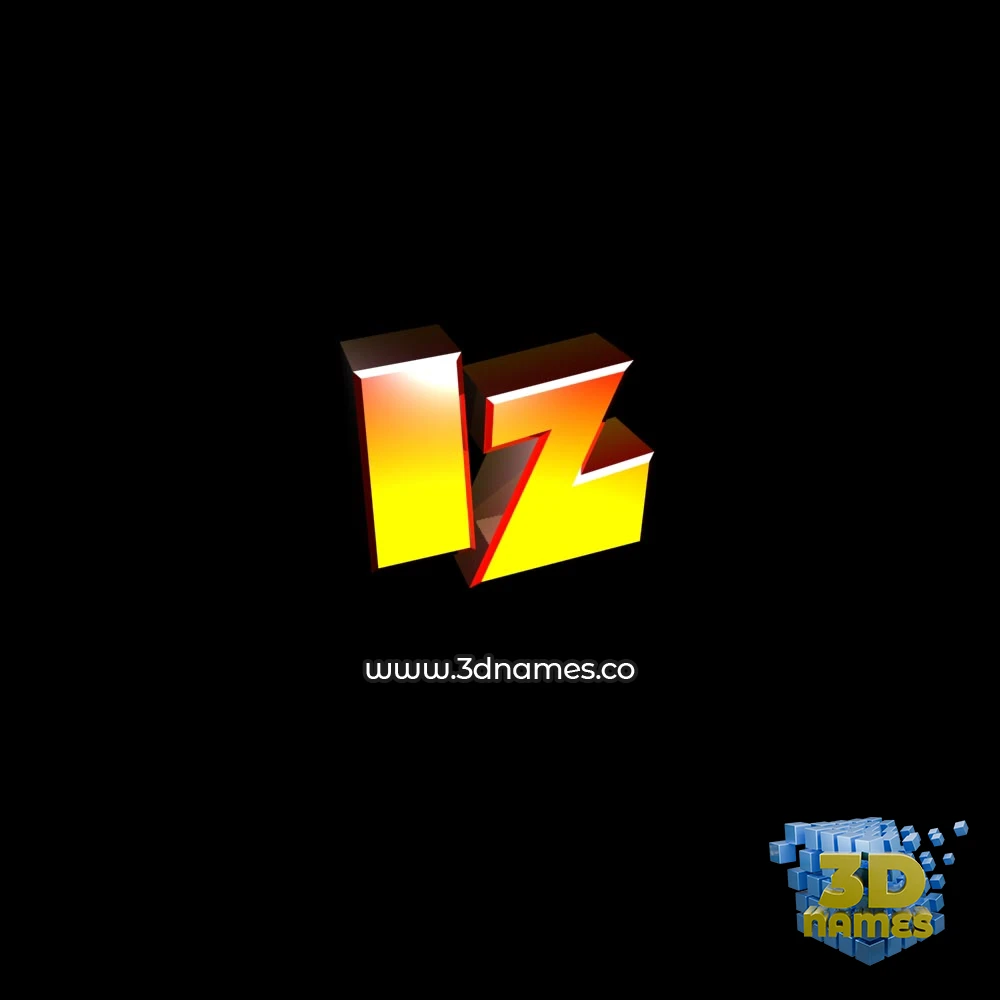 iz in Black Background style - 3D name wallpaper
