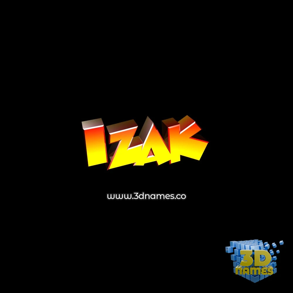 izak in Black Background style - 3D name wallpaper