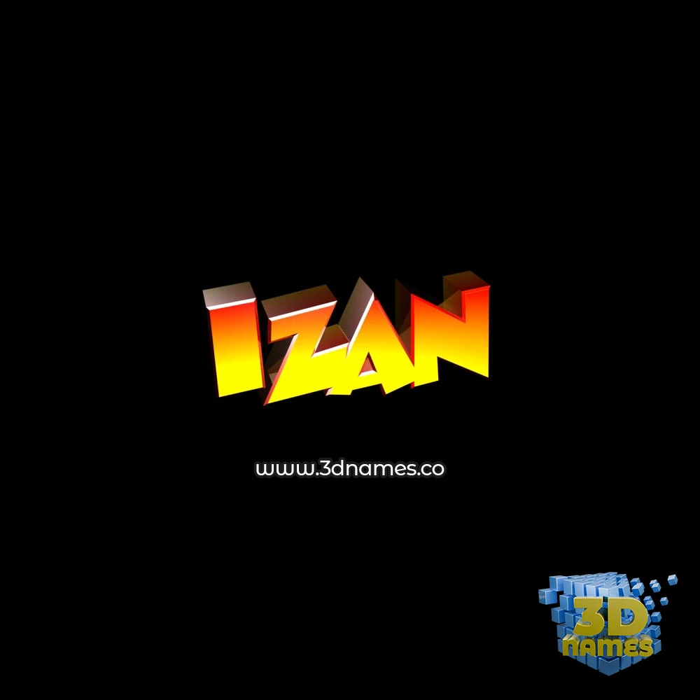 izan in Black Background style - 3D name wallpaper