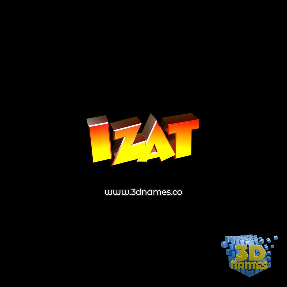 izat in Black Background style - 3D name wallpaper