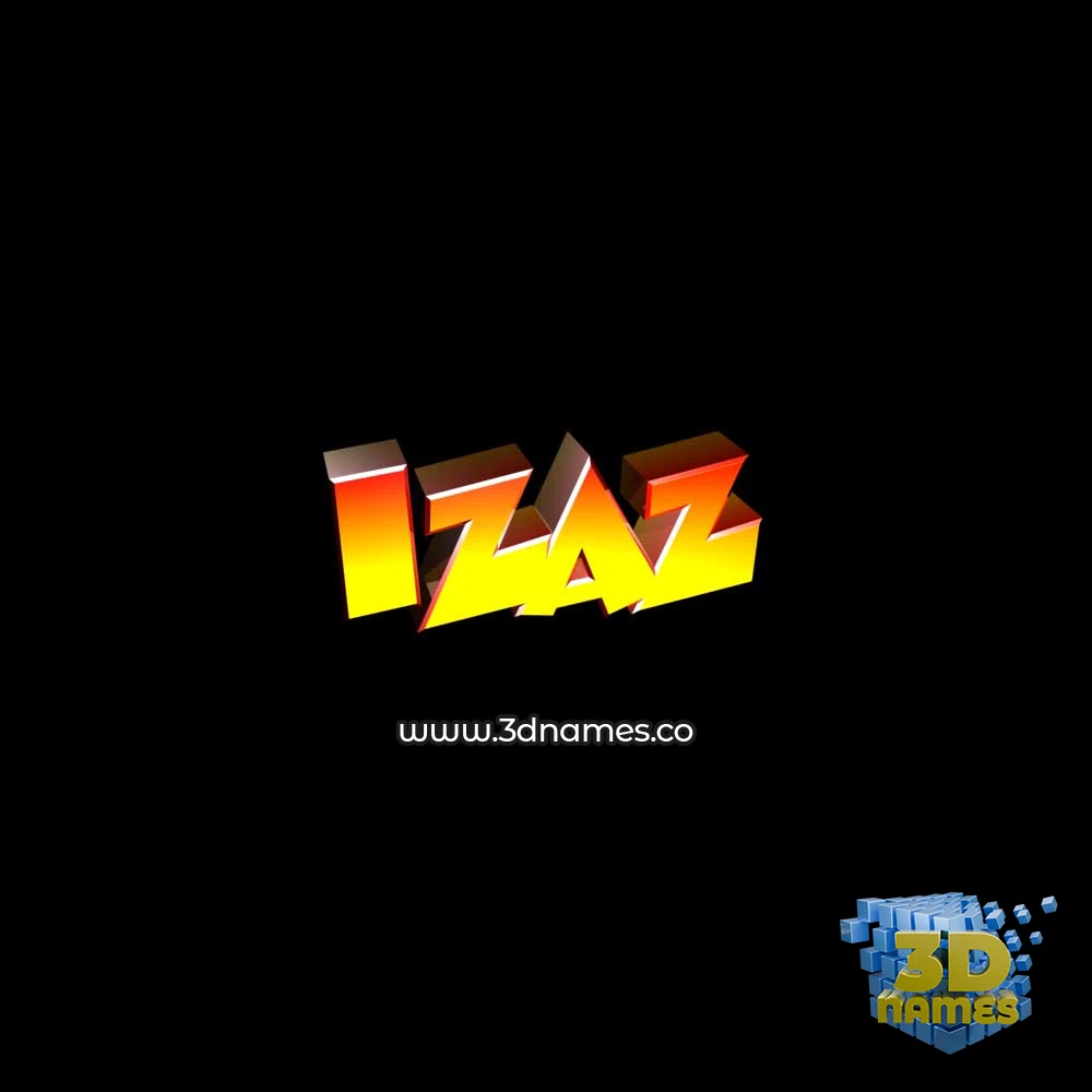 izaz in Black Background style - 3D name wallpaper