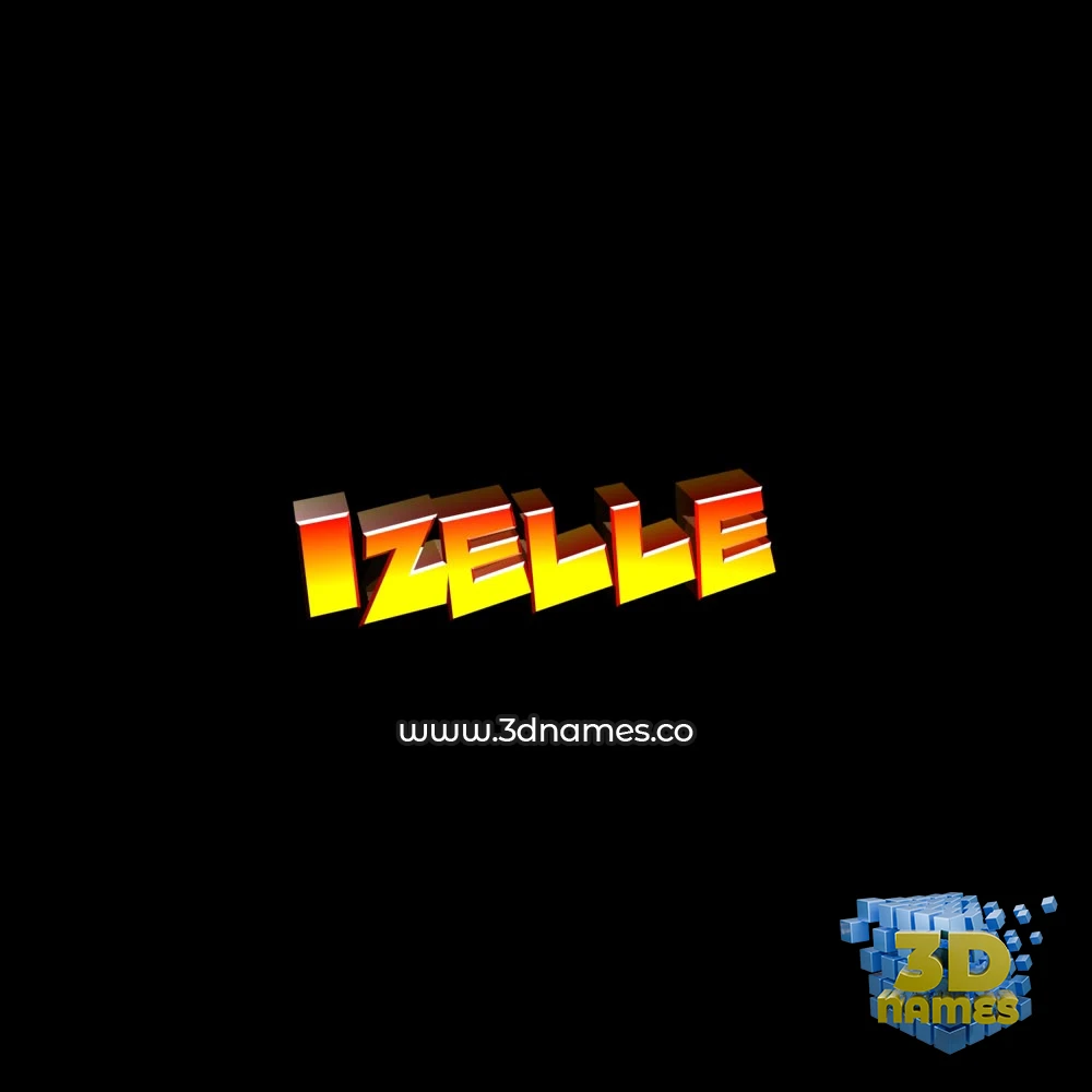 izelle in Black Background style - 3D name wallpaper