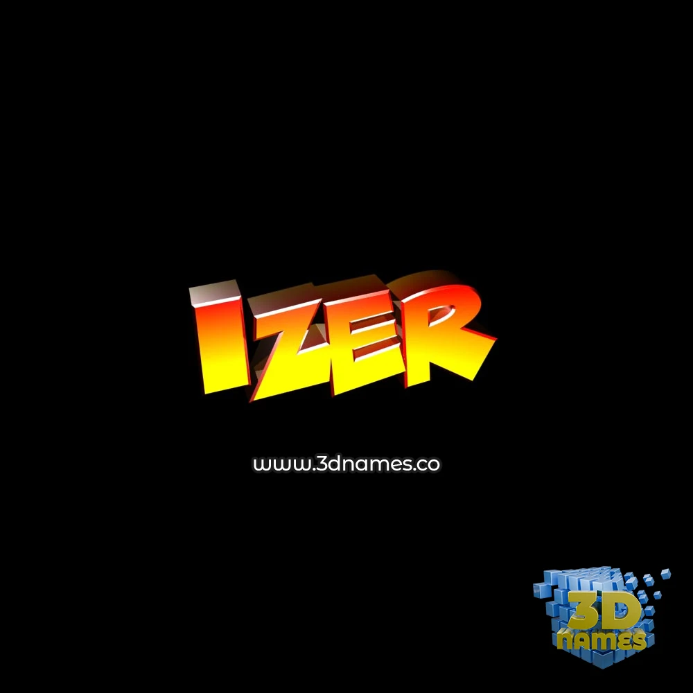 izer in Black Background style - 3D name wallpaper