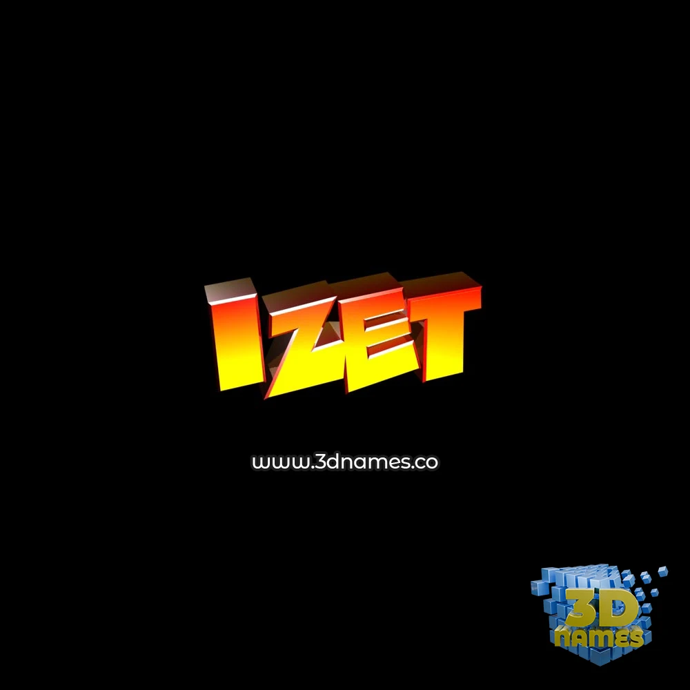 izet in Black Background style - 3D name wallpaper