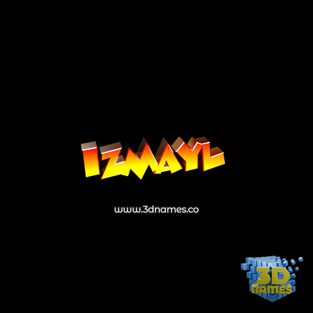 izmayl in Black Background style - 3D name wallpaper