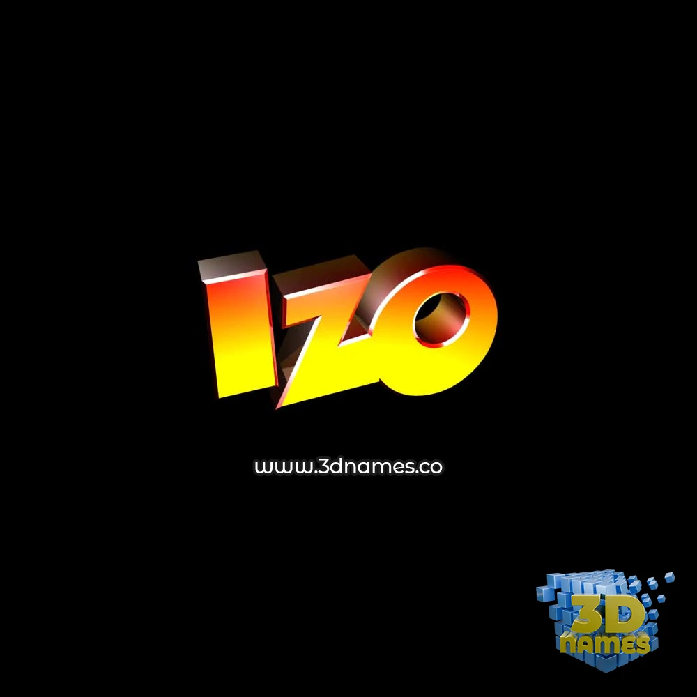 izo in Black Background style - 3D name wallpaper