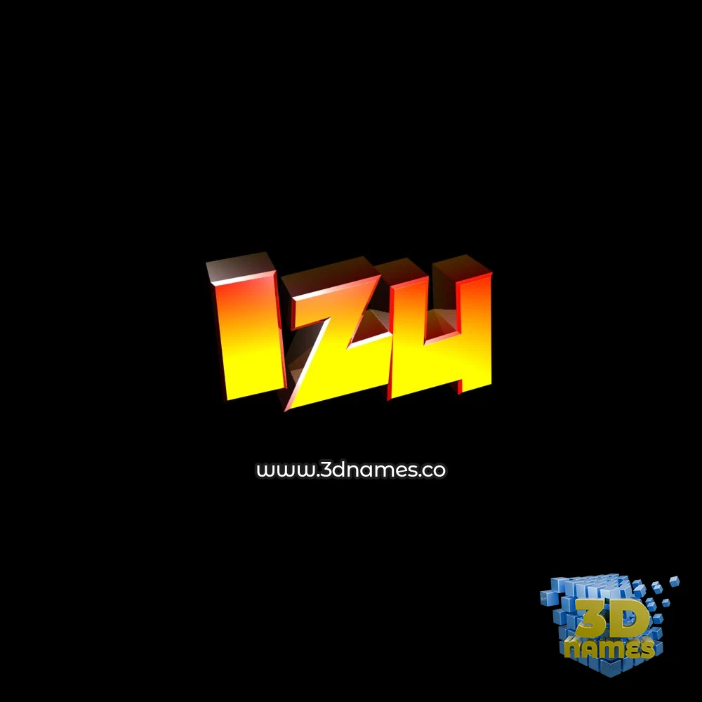 izu in Black Background style - 3D name wallpaper