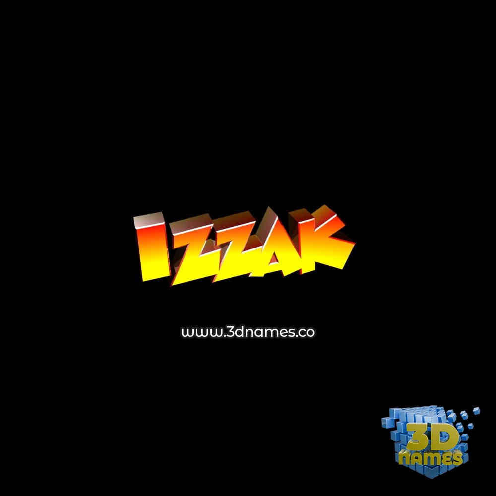 izzak in Black Background style - 3D name wallpaper