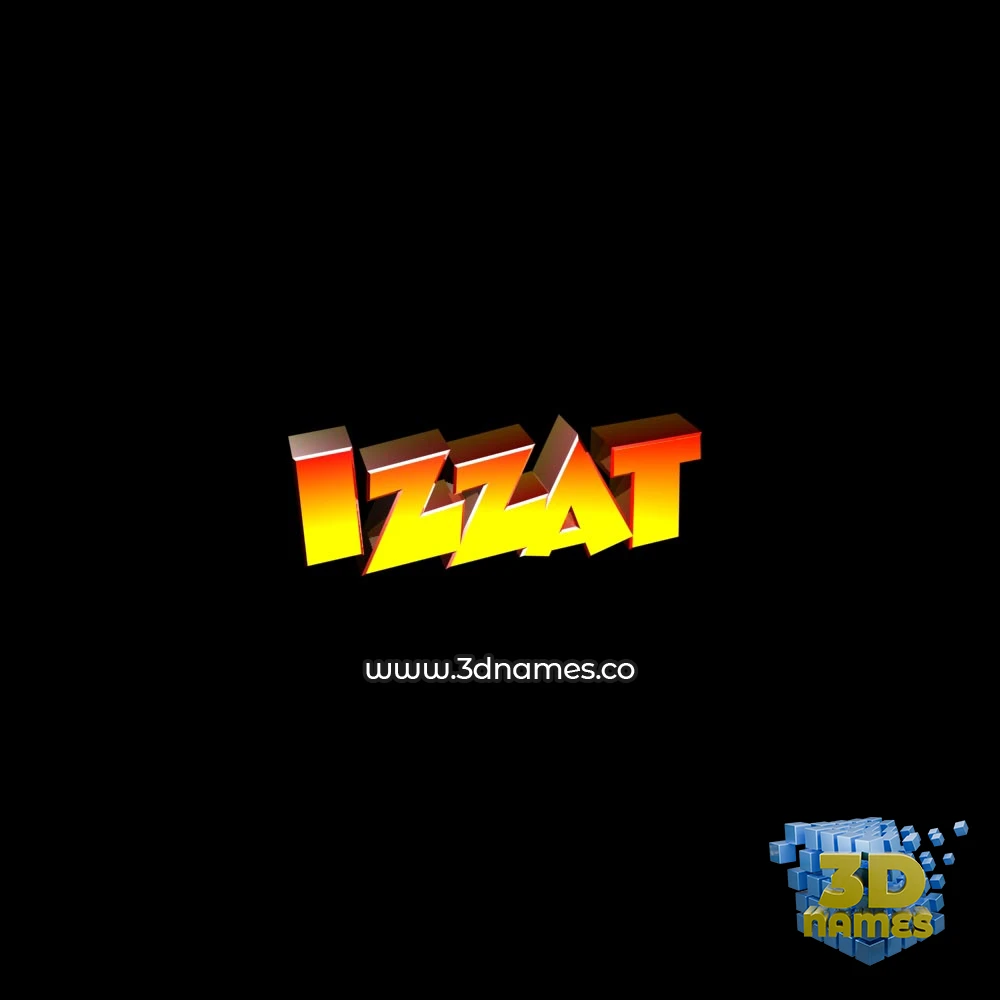 izzat in Black Background style - 3D name wallpaper