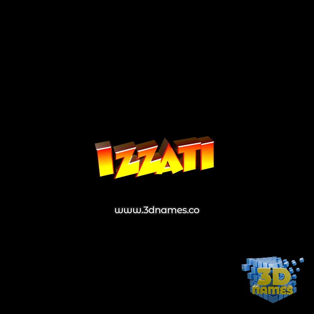 izzati in Black Background style - 3D name wallpaper