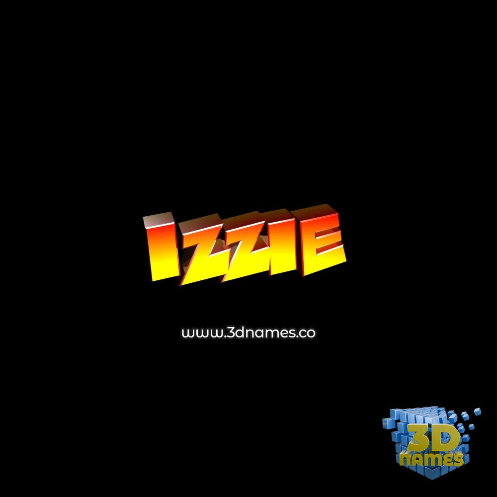 izzie in Black Background style - 3D name wallpaper