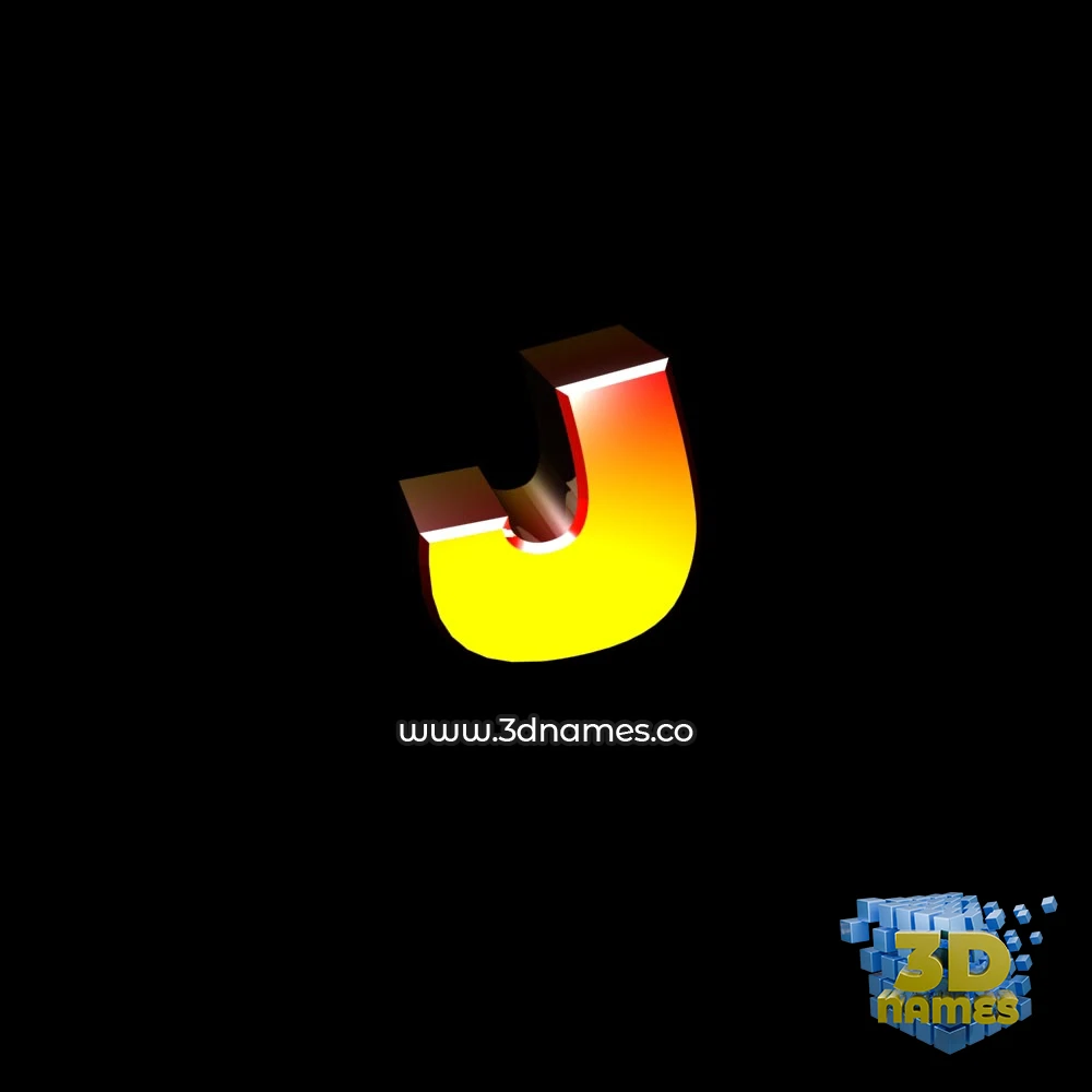 j in Black Background style - 3D name wallpaper