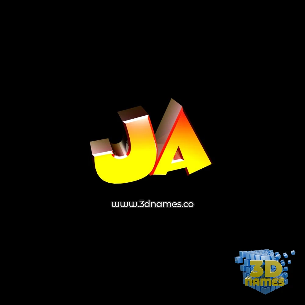 ja in Black Background style - 3D name wallpaper