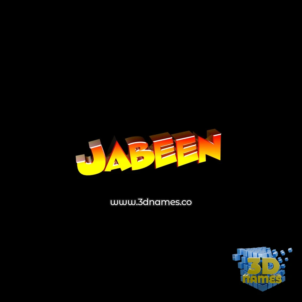 jabeen in Black Background style - 3D name wallpaper