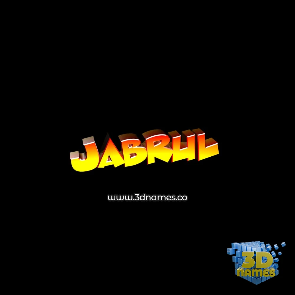 jabrul in Black Background style - 3D name wallpaper
