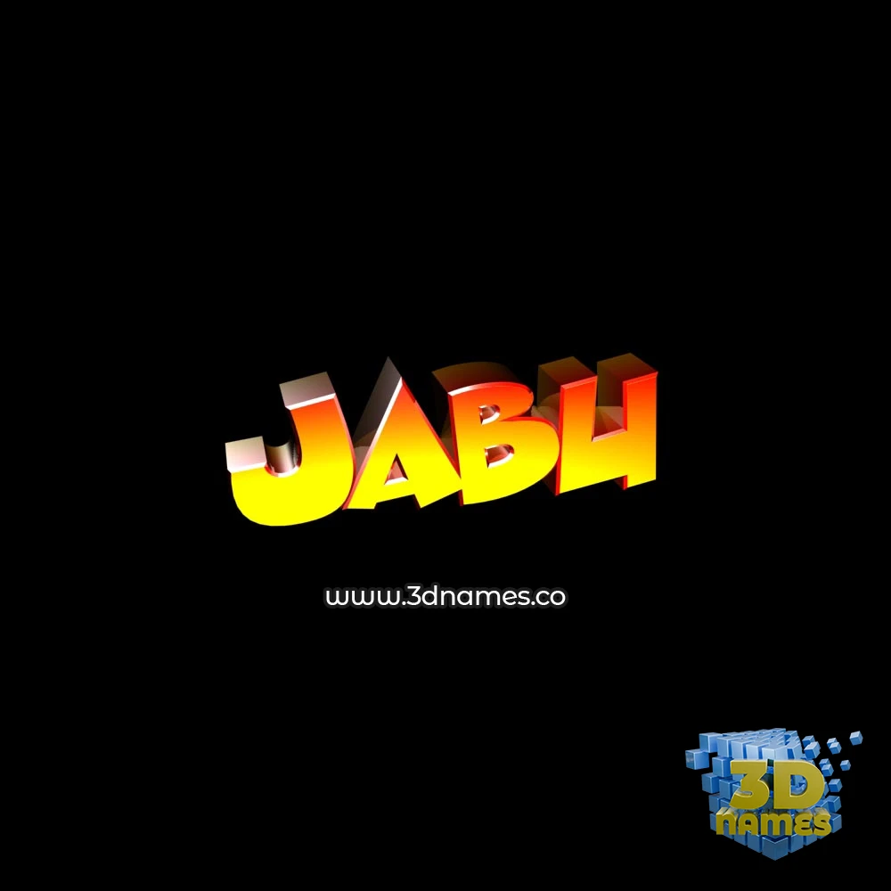 jabu in Black Background style - 3D name wallpaper
