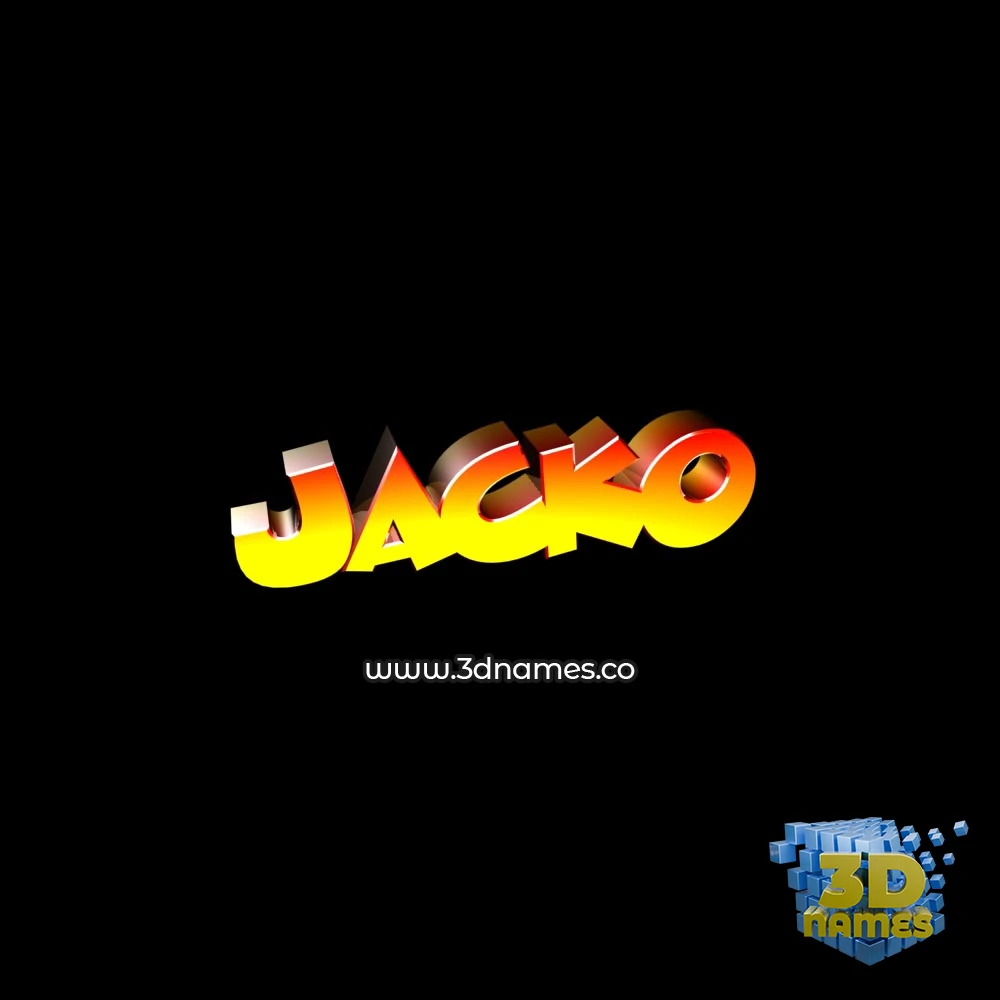 jacko in Black Background style - 3D name wallpaper