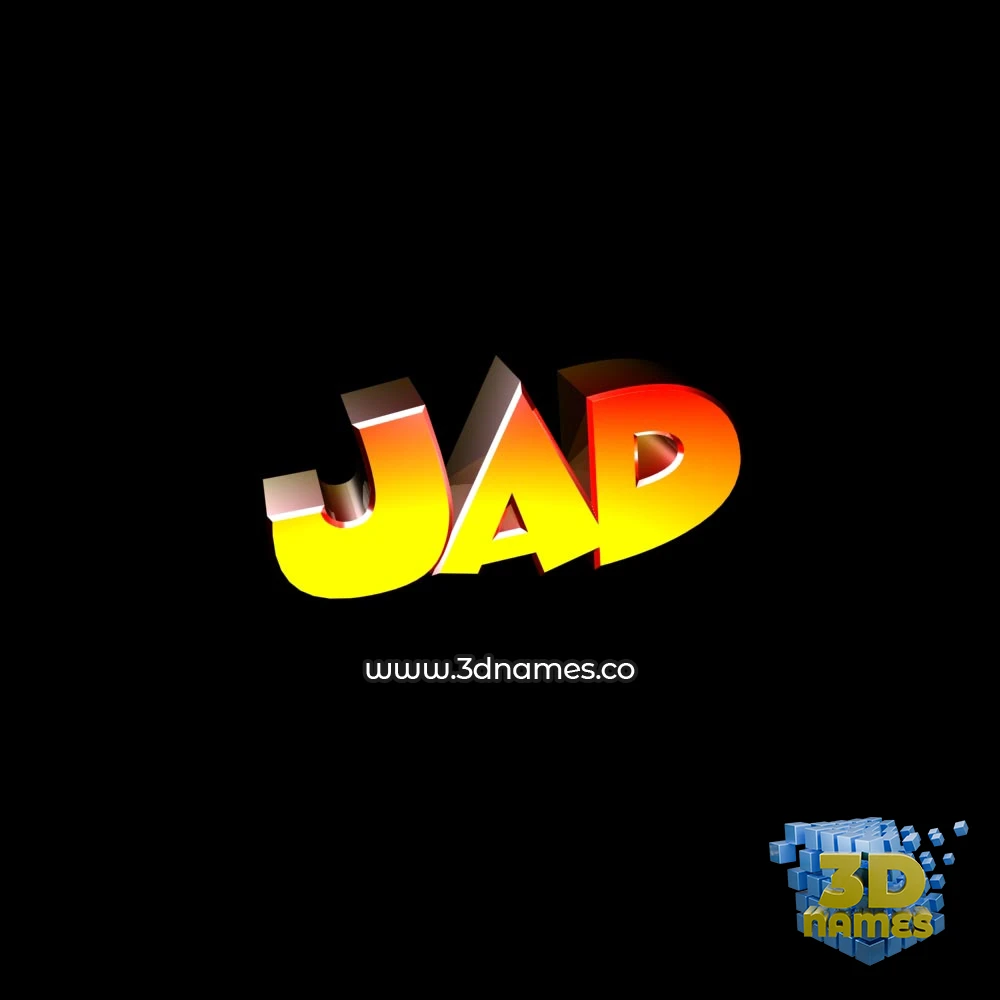 jad in Black Background style - 3D name wallpaper