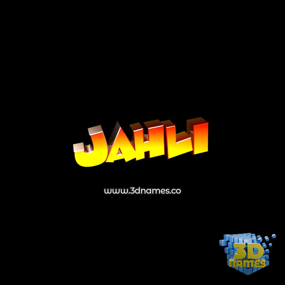 jahli in Black Background style - 3D name wallpaper