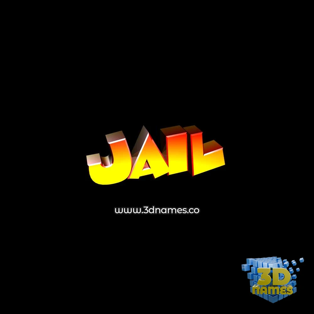 jail in Black Background style - 3D name wallpaper
