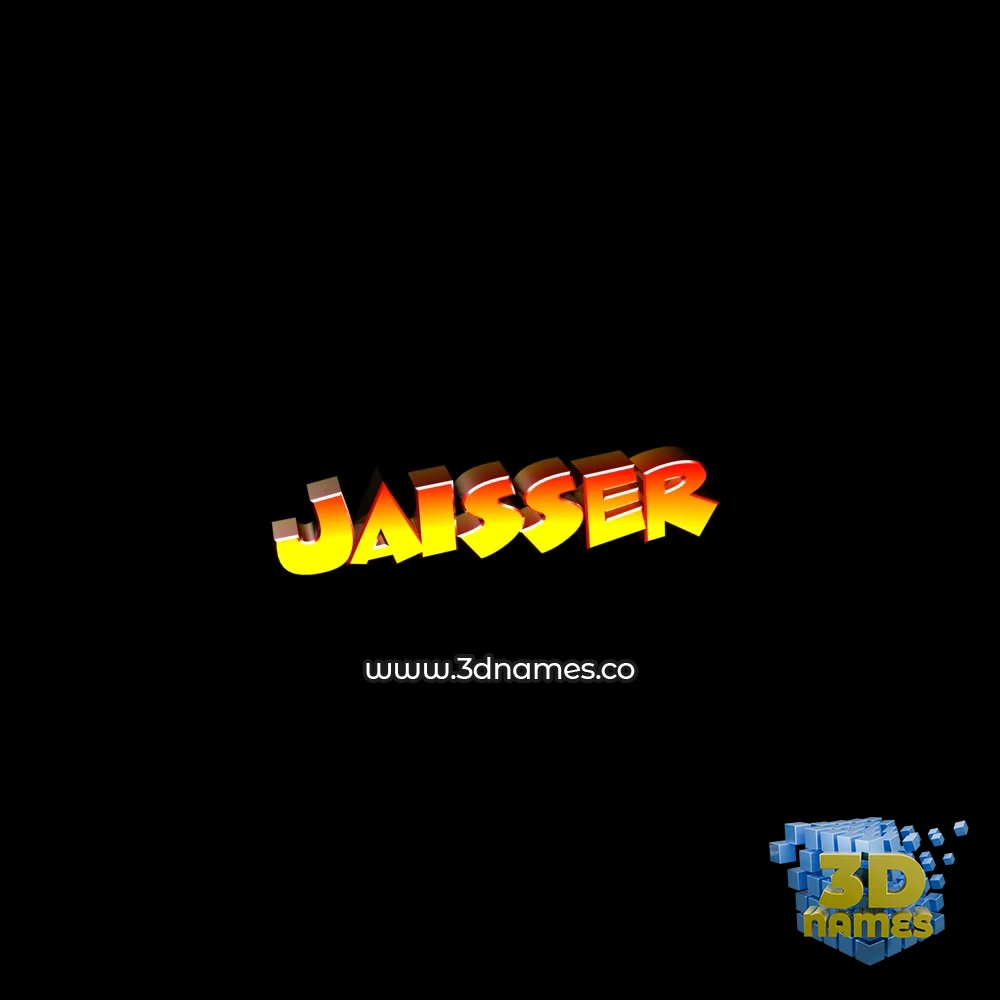 jaisser in Black Background style - 3D name wallpaper