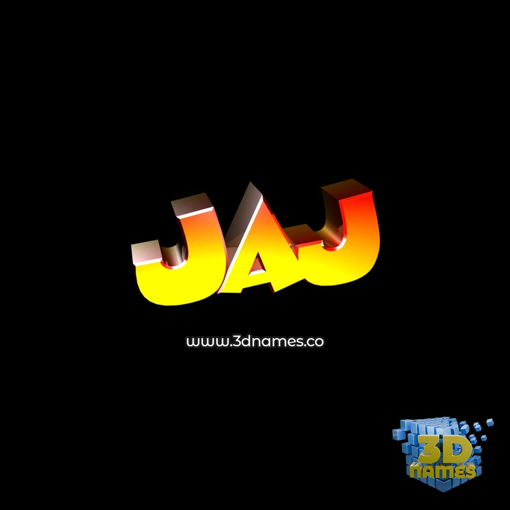 jaj in Black Background style - 3D name wallpaper