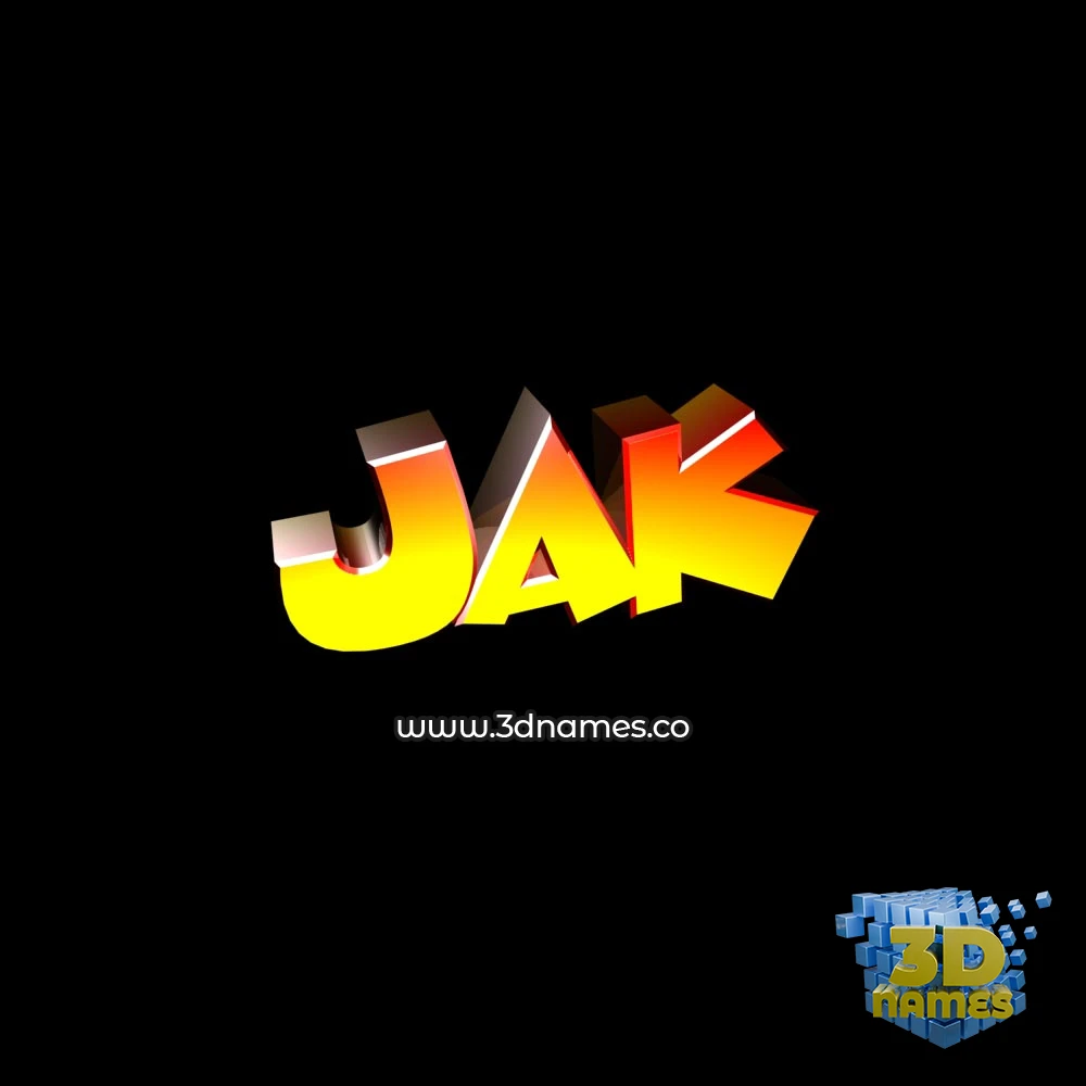 jak in Black Background style - 3D name wallpaper