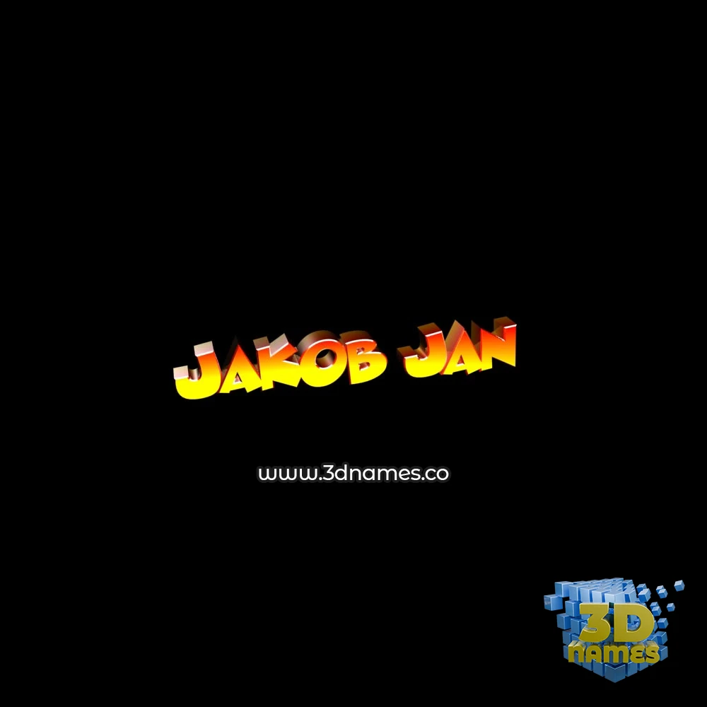 jakob jan in Black Background style - 3D name wallpaper