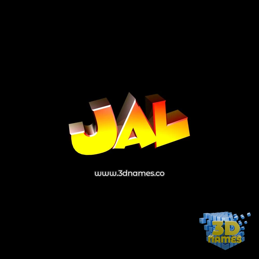 jal in Black Background style - 3D name wallpaper