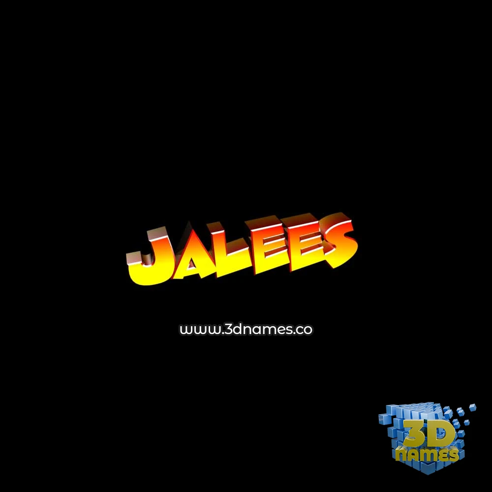 jalees in Black Background style - 3D name wallpaper