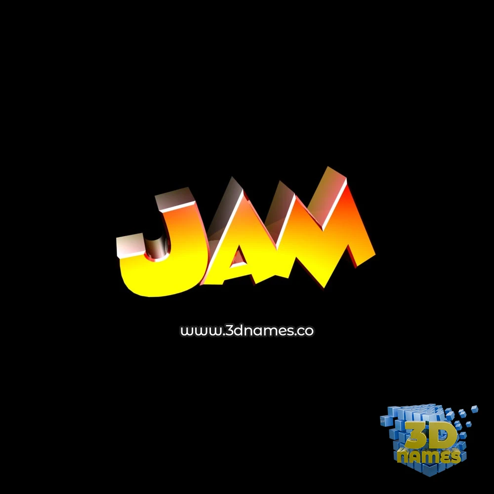 jam in Black Background style - 3D name wallpaper