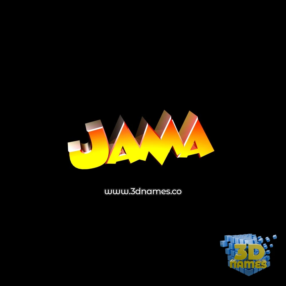 jama in Black Background style - 3D name wallpaper