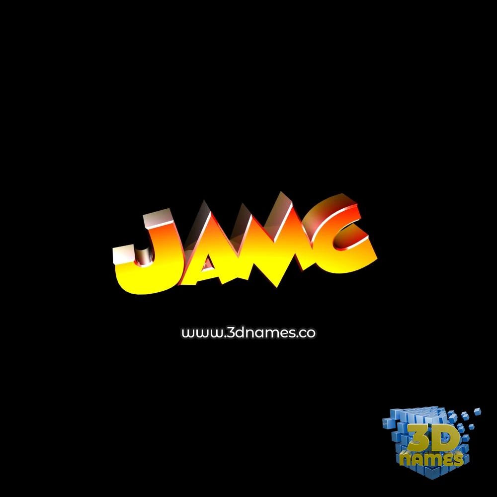jamc in Black Background style - 3D name wallpaper