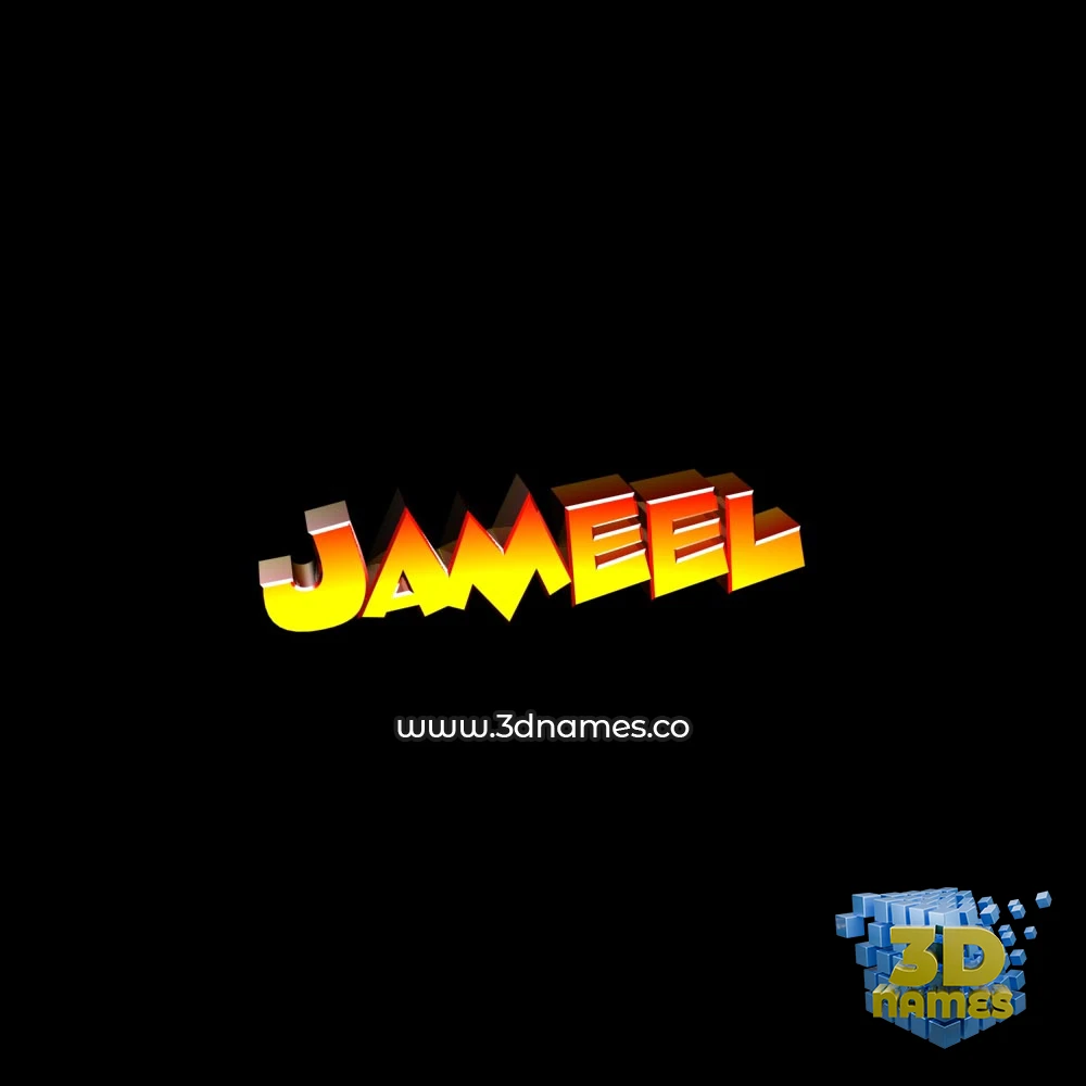 jameel in Black Background style - 3D name wallpaper
