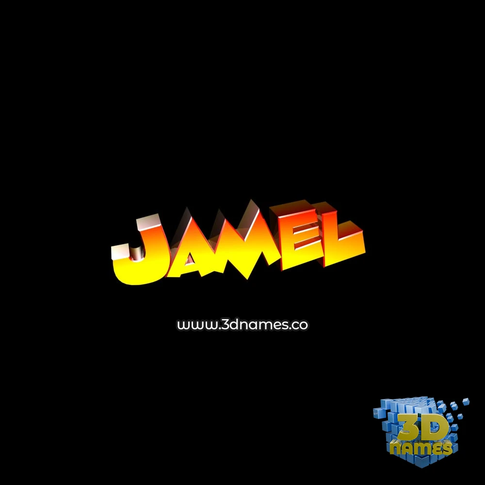 jamel in Black Background style - 3D name wallpaper