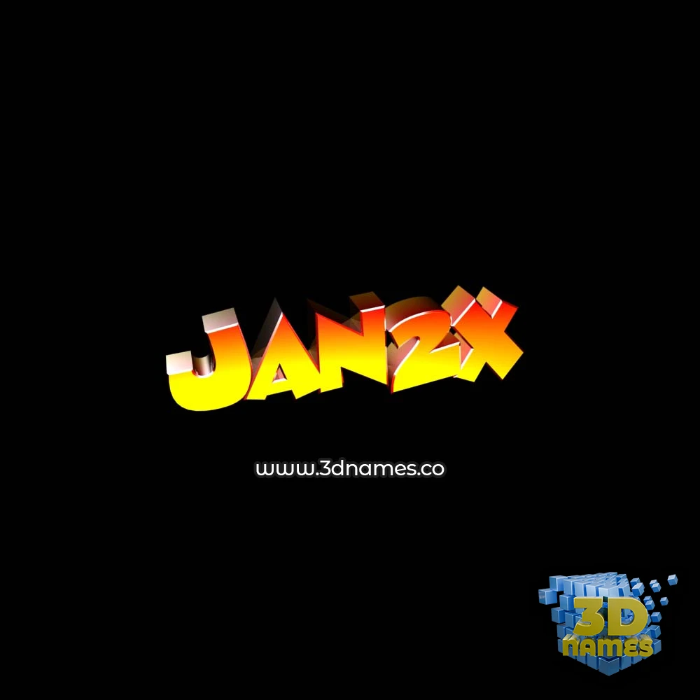 jan2x in Black Background style - 3D name wallpaper