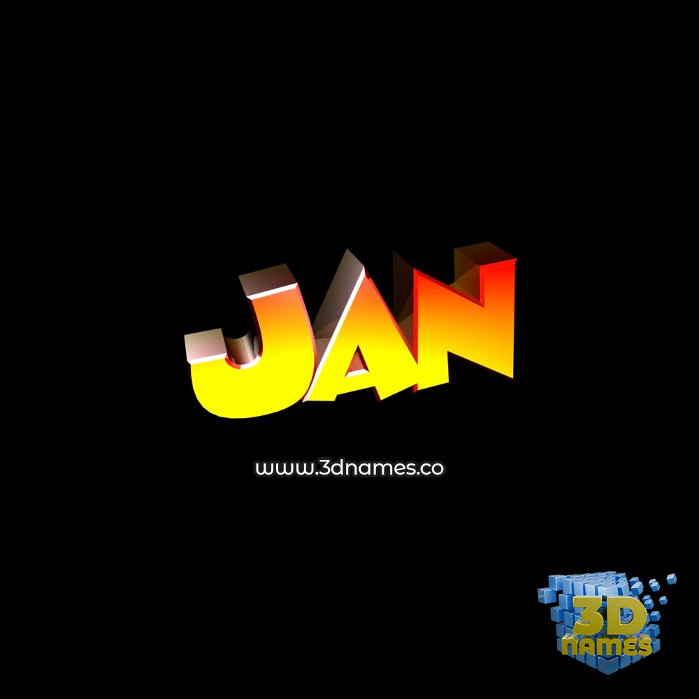 jan in Black Background style - 3D name wallpaper