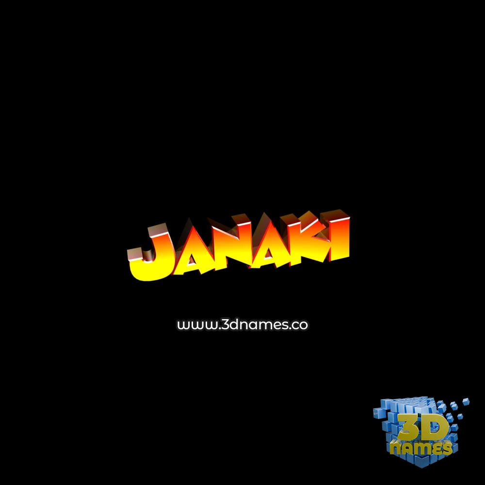 janaki in Black Background style - 3D name wallpaper