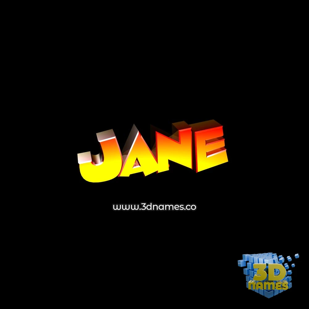 jane in Black Background style - 3D name wallpaper