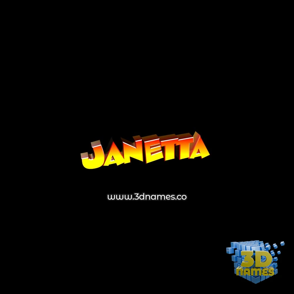janetta in Black Background style - 3D name wallpaper