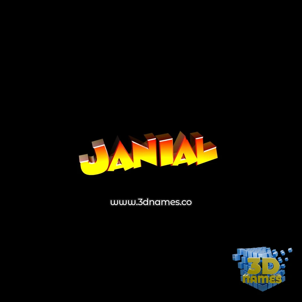 janial in Black Background style - 3D name wallpaper