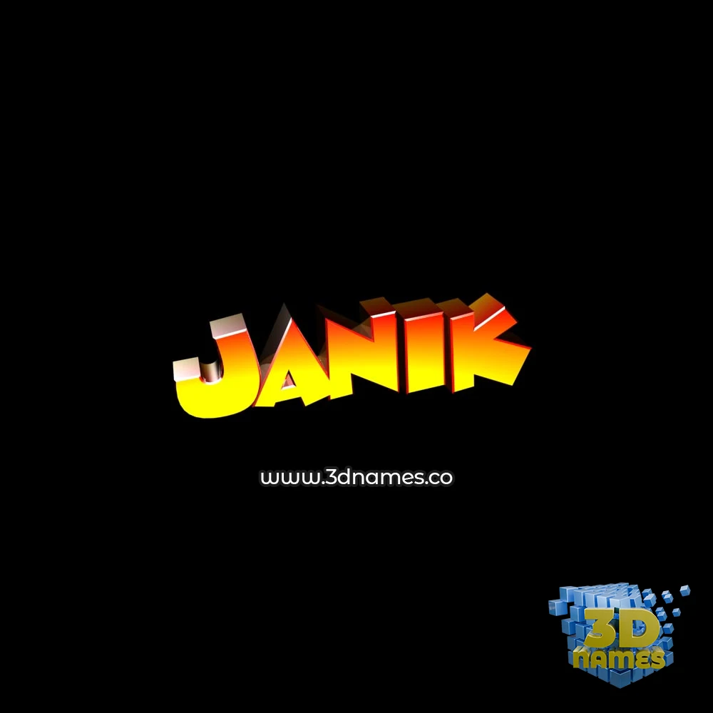 janik in Black Background style - 3D name wallpaper