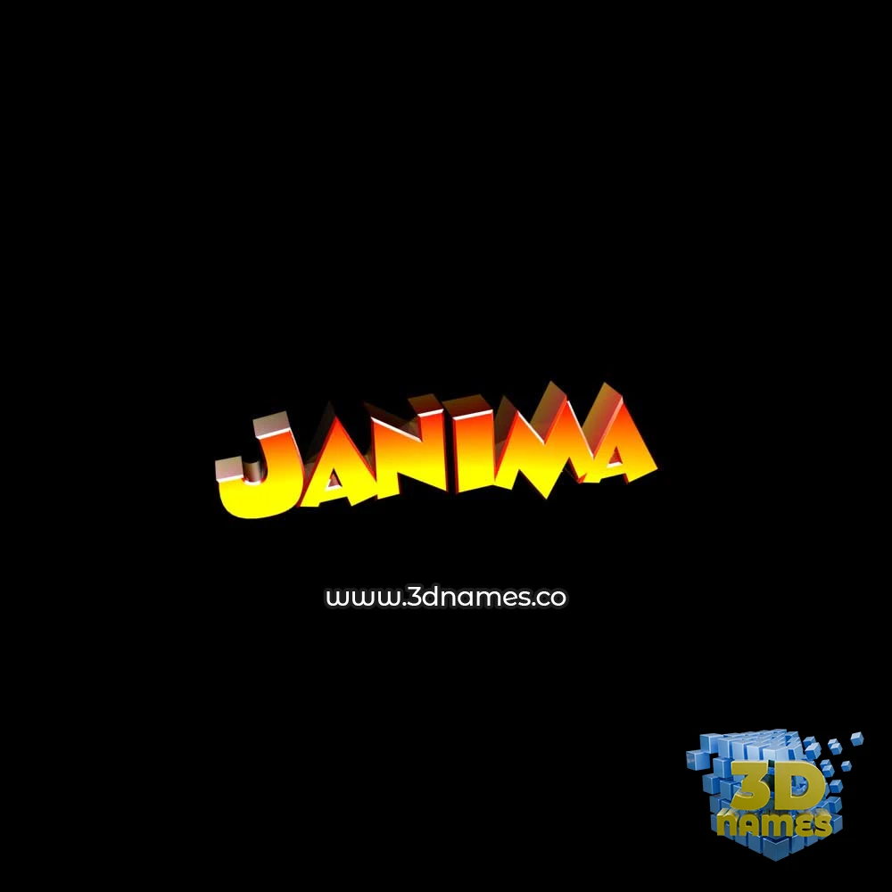janima in Black Background style - 3D name wallpaper